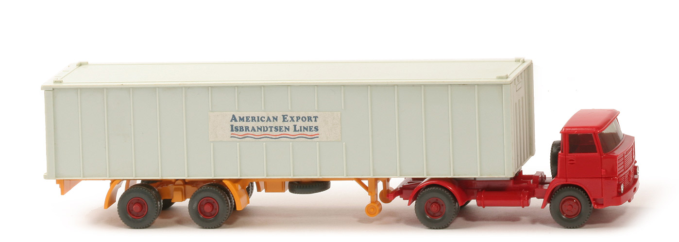 Henschel HS 16 Container-Sattelzug - AMERICAN EXPORT ..., 1 x 40 ft papyrusweiß, KöBo stark - American Export