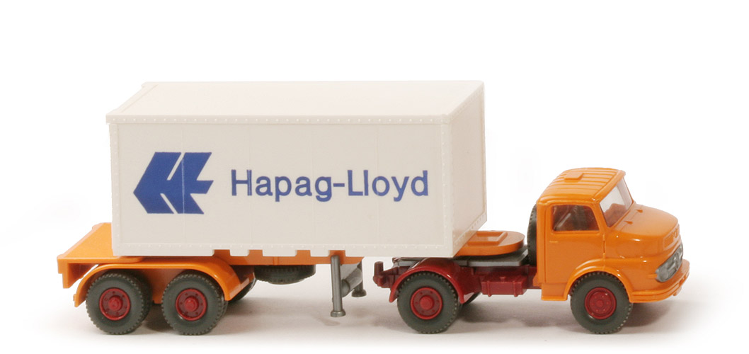 MB LS 1413 Container-Sattelzug 20 ft - Hapag-Lloyd Glattwand-Container o. Nummer - Hapag-Lloyd (1413) ?