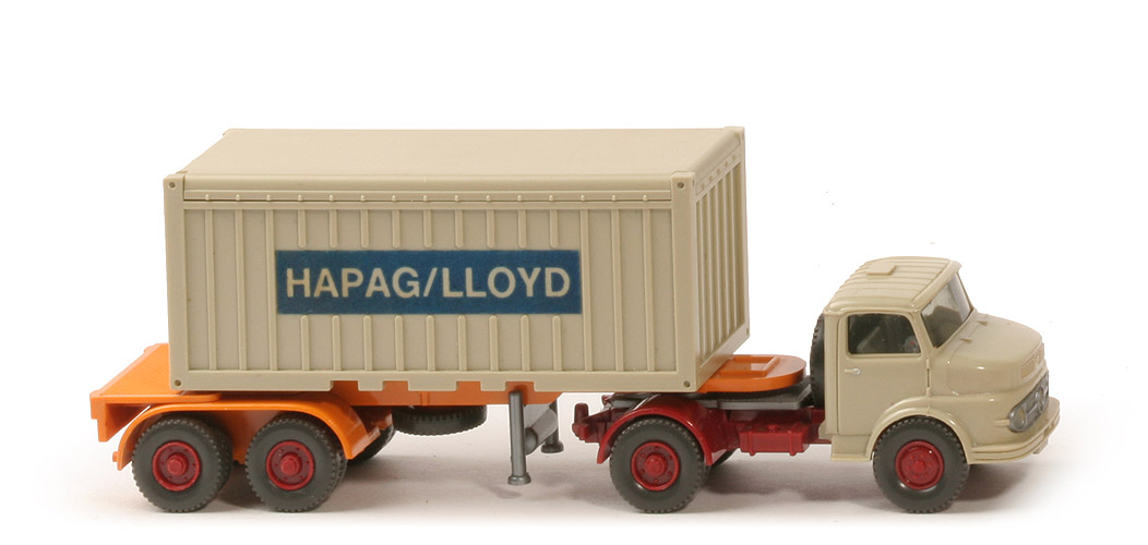 MB LS 1413 Container-Sattelzug 20 ft - Hapag-Lloyd OT, FH, Cont. hellgelbgrau - Hapag-Lloyd (1413) ?