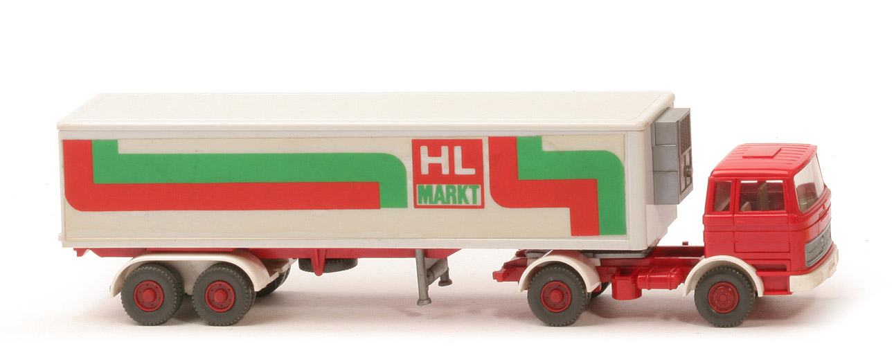 MB LPS 1620 Tiefkühlsattelzug neuer Auflieger - HL-Markt, Chassis rot - HL-Markt