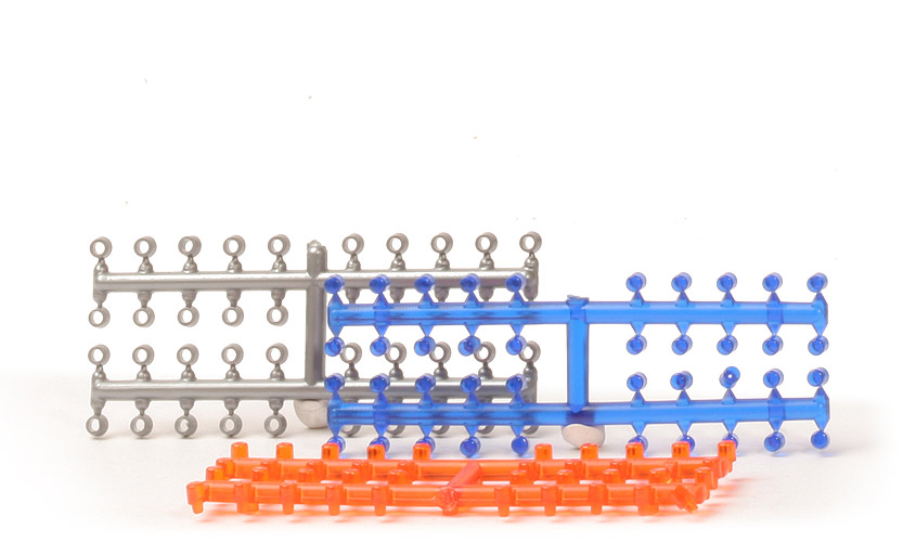 Warnleuchten - signalblau - ~ orange - Sockel silbern - 1400/1b