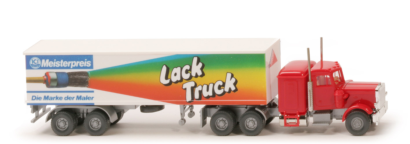 Peterbilt Koffer-Sattelzug - Lack Truck Werbemodell in Schiebeschachtel - ICI (9)