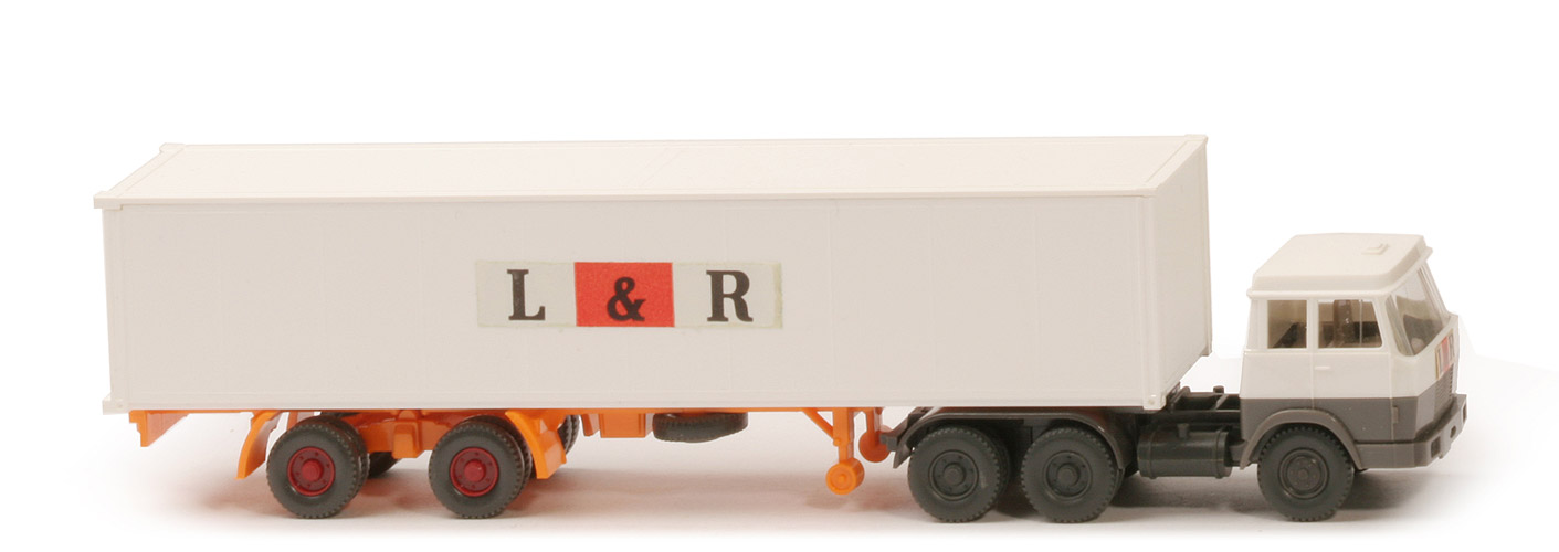 Hanomag-Henschel Container-Sattelzug - L & R  1 x 40 ft, weiß Glattwandcontainer - L & R (3)