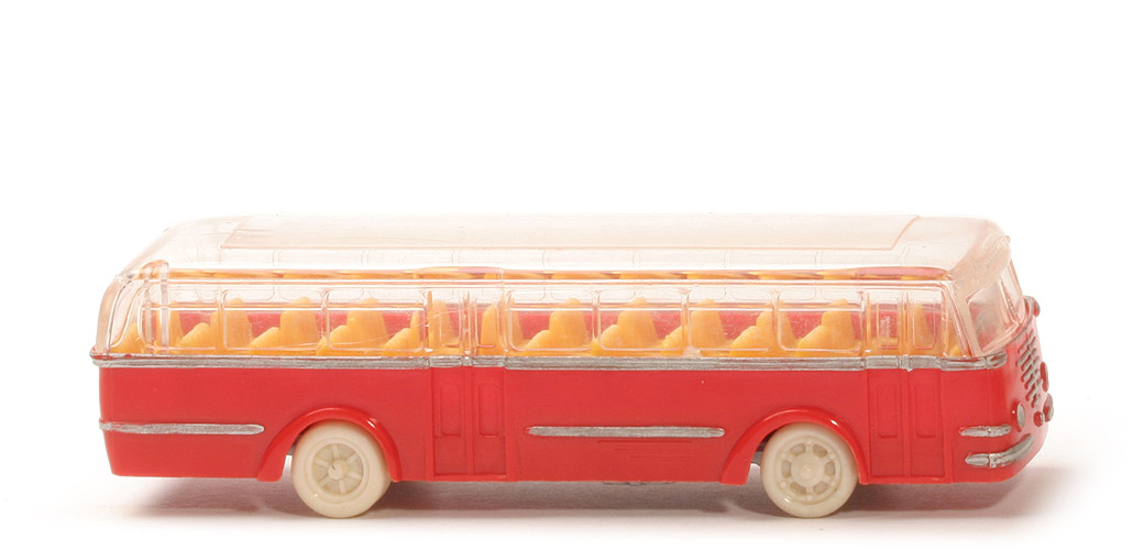 Büssing Trambus - neue Form, o. Fahrer, blassrot, CH silber - 720/4a