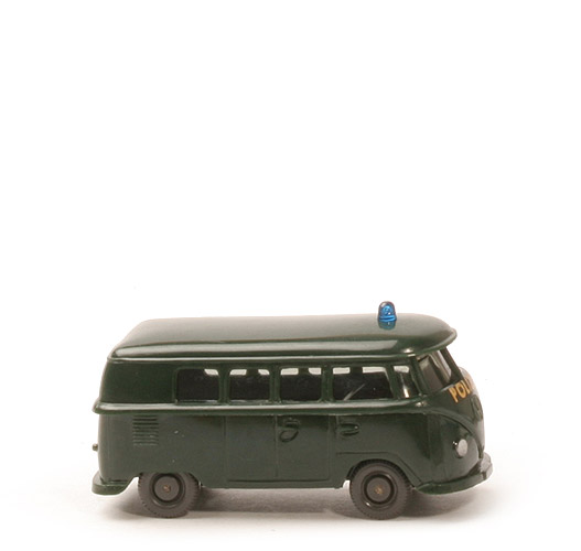 VW T1 Bus kl. Heckscheibe Polizei - tannengrün, o. Dachaufbau - 1030/2b
