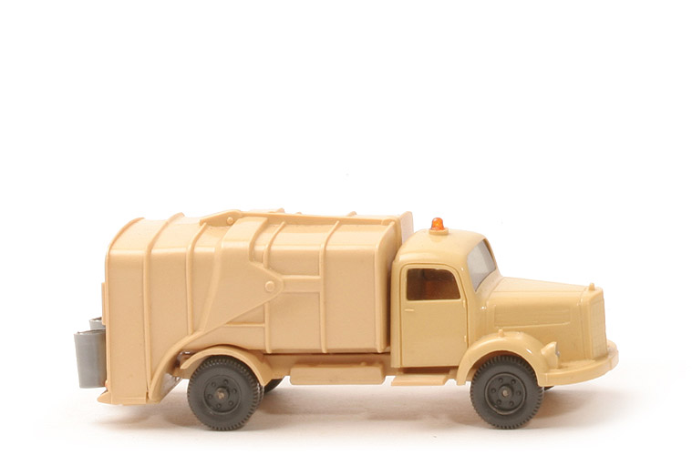 MB L 3500 S Alter Müllwagen - mit Gelblicht, Räder 11mm glatt - 643/7a