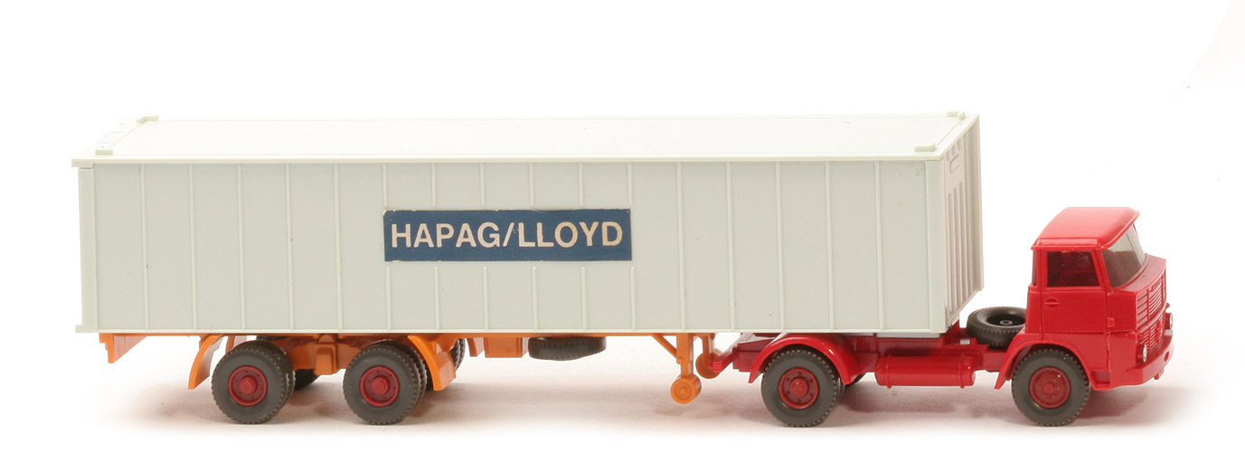 Henschel HS 16 Container-Sattelzug - Kabine rot, Bolzen stark - Hapag-Lloyd - ?
