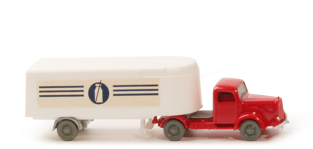 MB L 5000  S Alter Kühlsattelzug - Milchsymbol,  Kanne weiß, rot / weiß - 520/20b~