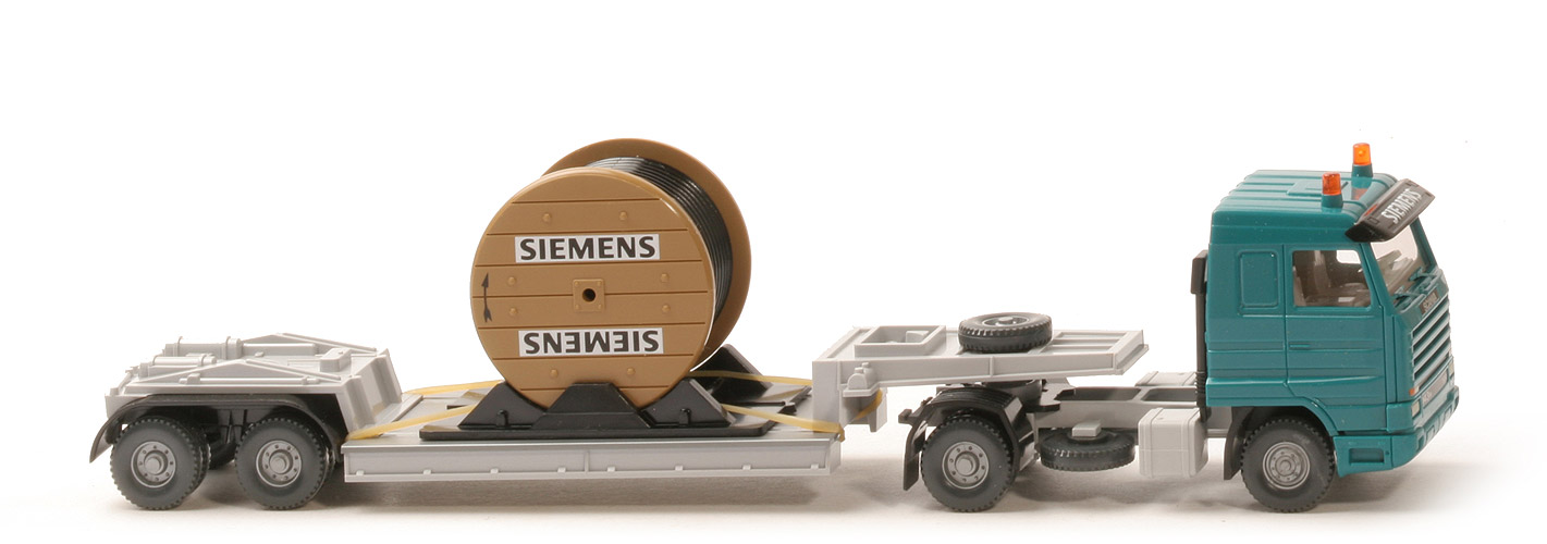 Scania 143 M Tieflade-Sattelzug - Siemens - Trommel helles ockerbraun - Siemens (4b)
