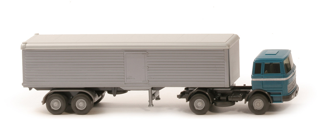 MB LPS 1620 Großraum-Sattelzug - Stütze starr - azurblau / anthrazit - 524/2c - ee