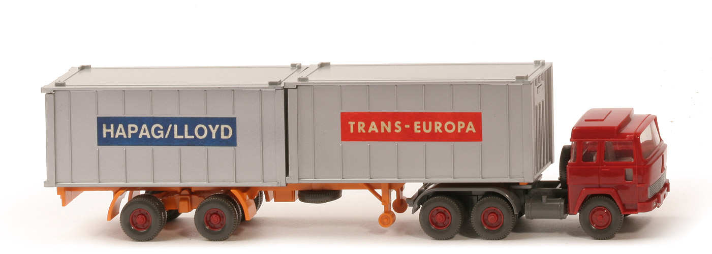 Magirus 235 D Container-Sattelzug - Hapag-Lloyd - Trans-Europa 2 x 20 ft  - Hapag-Lloyd 2e ~