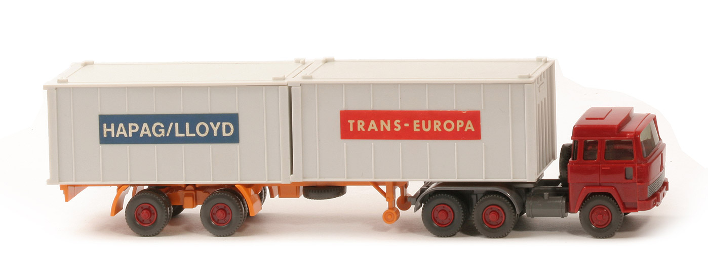 Magirus 235 D Container-Sattelzug - Hapag-Lloyd - Trans-Europa 2 x 20 ft - Hapag-Lloyd 2e ~
