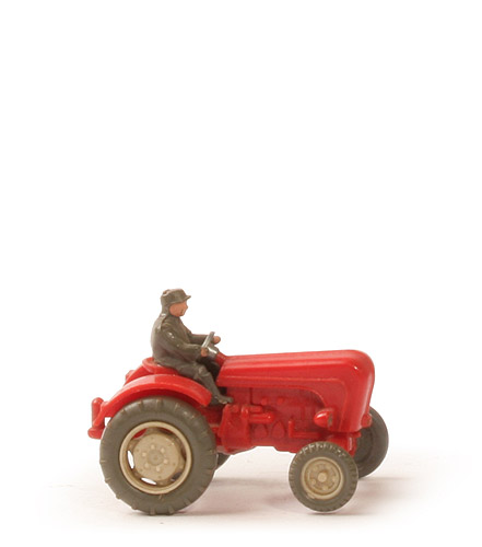 Porsche-Schlepper - orangerot, Räder durchbrochen - 386/1a