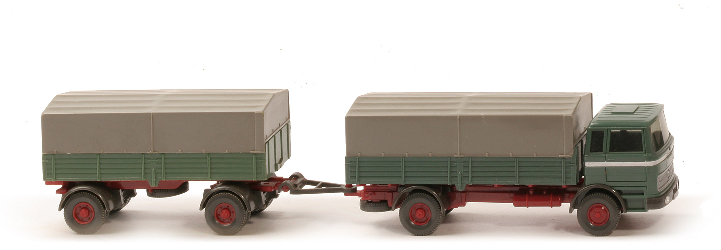 MB LP 1620 Lastzug - hellpatinagrün / weinrot, Anhänger diamantgrün - 435/2b