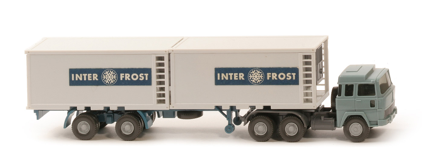 Magirus 235 D Kühlcontainer-Sattelzug - Interfrost, Container glatt (Messemodell) - 522/Vors.