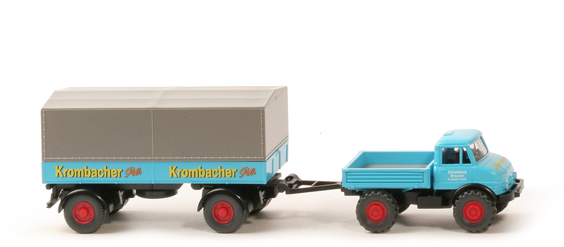 Unimog U 406 mit Pritschenanhänger (2004) - Krombacher - nicht erfasst