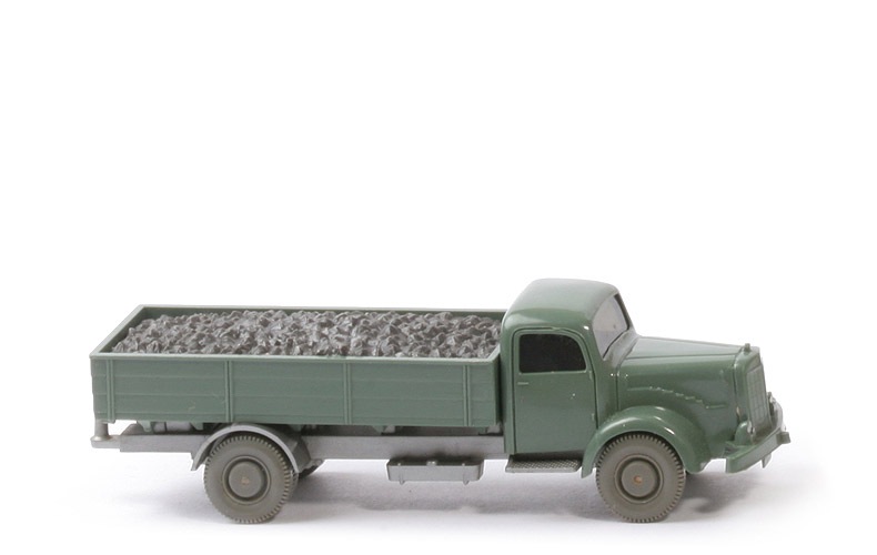 MB L 5000 Pritsche mit Kohlenladung - FH, PR dunkelresedagrün, Chassis silbern - 430/13i
