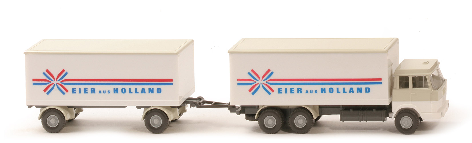 Hanomag Henschel Kofferlastzug - Eier aus Holland, FH perlweiß/weiß, Dach perlweiß - 440/8k