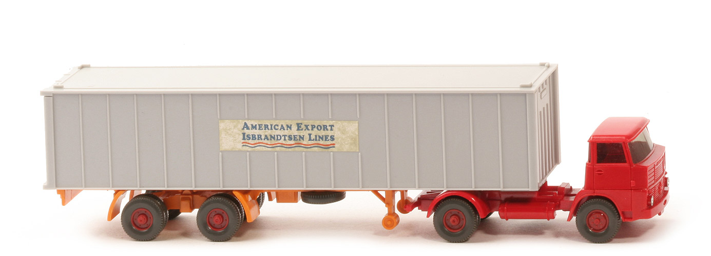 Henschel HS 16 Container-Sattelzug - AMERICAN EXPORT ..., 1 x 40 ft silbergrau, KöBo stark - American Export