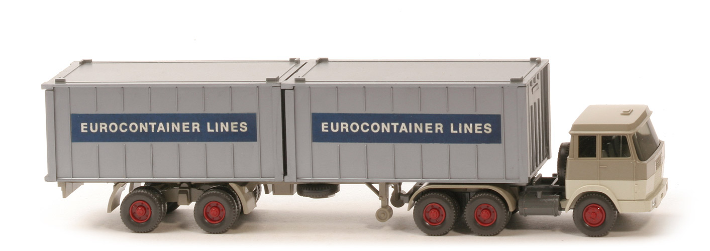 Hanomag-Henschel Container-Sattelzug - Eurocontainer Lines 2 x 20 ft silbern - 521/7a