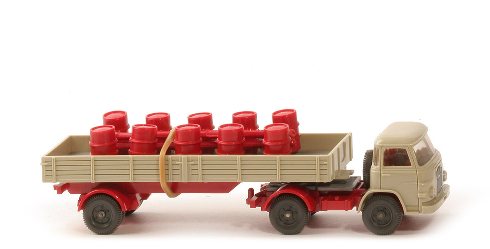 MAN 415 Pritschen-Sattelzug - hellgelbgrau, Ladung rot - 510/10b