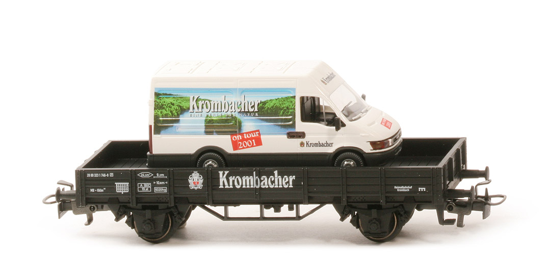 Iveco Daily (2002) - Krombacher auf Märklin Niederbordwagen - nicht erfasst