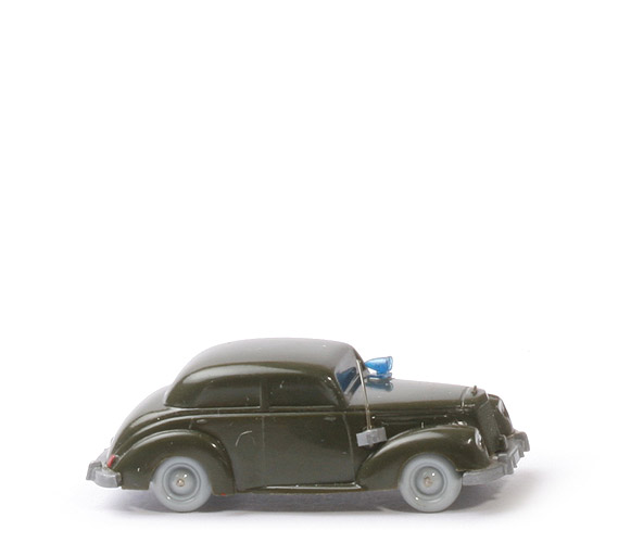 Mercedes 220 uv Polizeiwagen - olivgrün, Blaulicht auf Motorhaube - 1040/1c