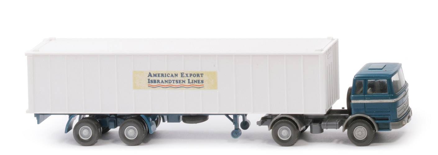 MB LPS 1620 Container-Sattelzug I - AMERICAN EXPORT ozeanblau / staubgrau - 523/5b