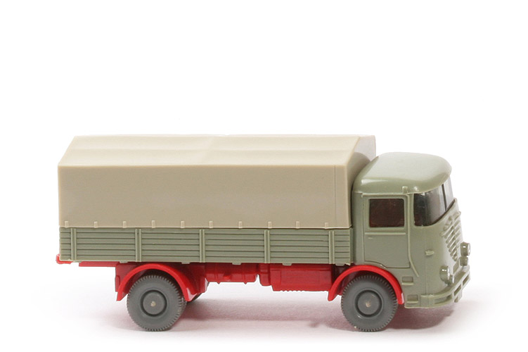 Büssing LU 7 - hellgraugrün / rot, m. Blinkern - 474/4f