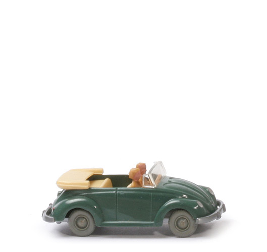 VW Käfer Cabrio mit Hörnern - graugrün - 33/6x