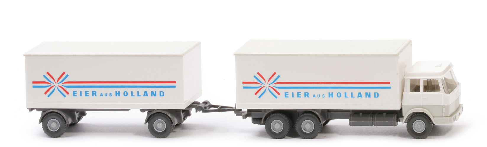 Hanomag Henschel Kofferlastzug - Eier aus Holland, FH weiß/grauweiß, Dach grauweiß - 440/8c