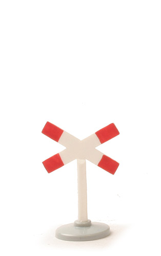 Verkehrszeichen (Typ 1) - Warnkreuz für Bahnübergang o. Schranke, bemalt, WM im Kreis - 1000/2