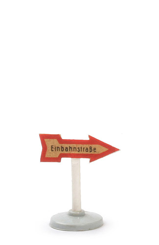 Verkehrszeichen (Typ 1) - Einbahnstraße nach rechts, 24 mm, Abziehbild, WM im Kreis - 1000/2