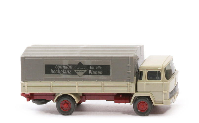 Magirus 100 D7 Pritsche - Trevira, FH, PR, hellgelbgrau, Plane steingrau - Trevira/3