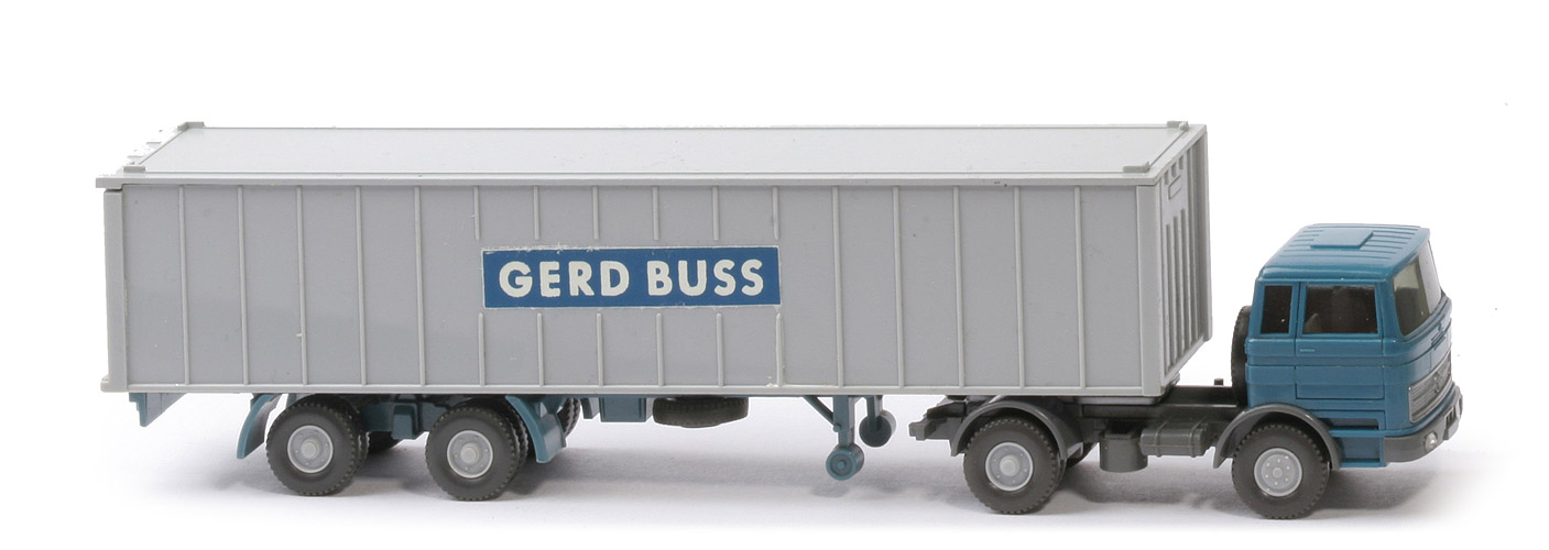 MB LPS 1620 Container-Sattelzug II - Gerd Buss, azurblau / basaltgrau - Buss