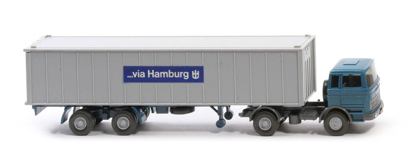 MB LPS 1620 Container-Sattelzug II - Hamburg, azurblau / basaltgrau - nicht erfasst
