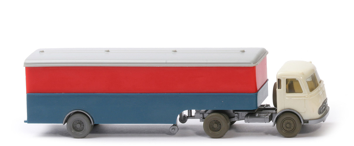 MB LPS 332 Pullman - Großer Koffer-Sattelzug - unbeschriftet - FH cremeweiß - Aufl. orangerot / azurblau - 513/1 ?