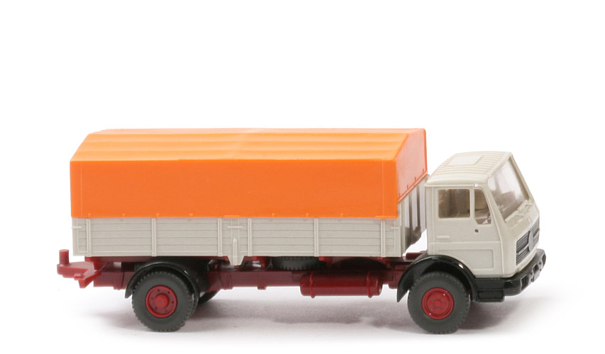 MB 1617 - grauweiß, Plane rotorange, m. Blinkern vorne - 420/18b