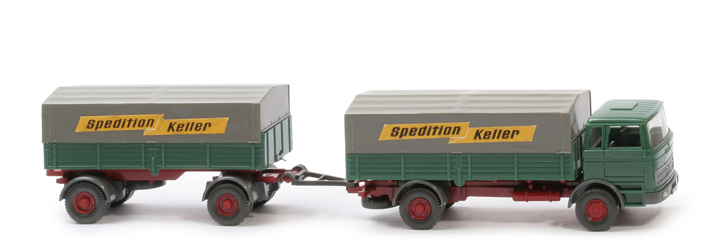 MB LP 1620 Lastzug - Spedition Keller, kieferngrün / hellbraunrot - Keller 2