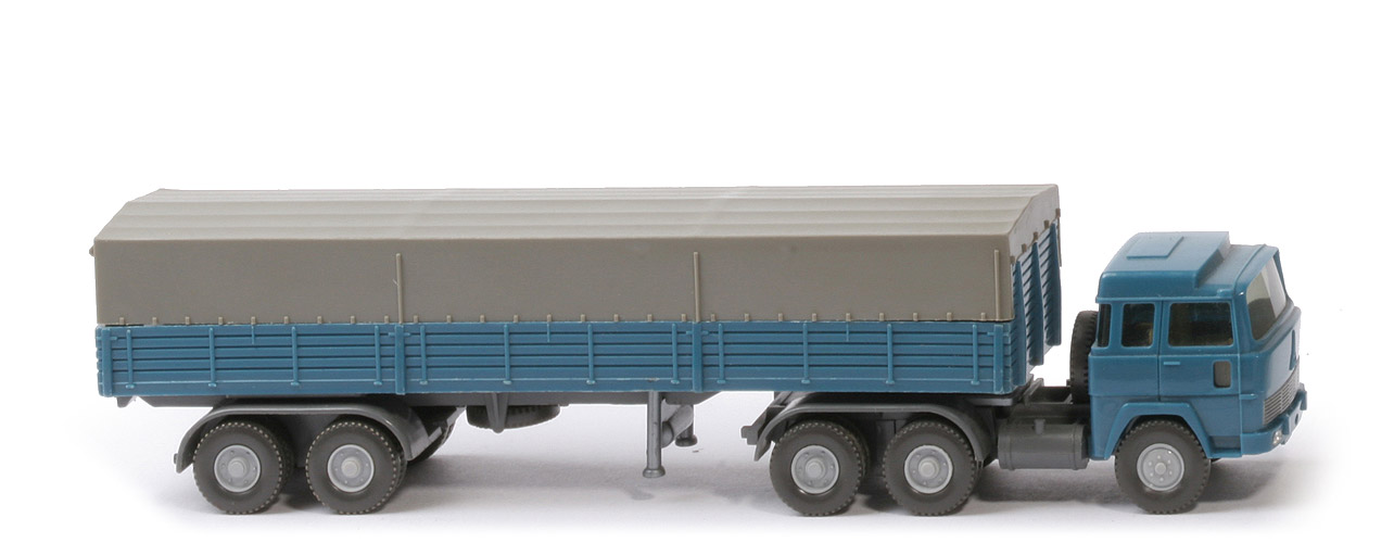 Magirus 235 D Pritschen-Sattelzug - Aufbau azurblau - 516/4e