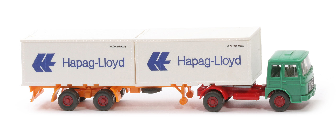 MAN 19.230 Container-Sattelzug - Hapag-Lloyd 2 x 20 ft, grün / rot - Hapag-Lloyd 7 ?