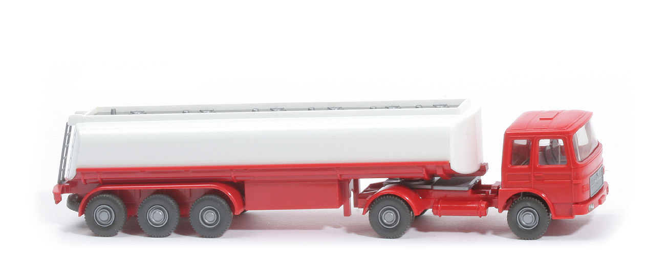MAN  Büssing Tanksattelzug - rot, ohne Beschriftung, Kotflügel rund - MAN (3) ~