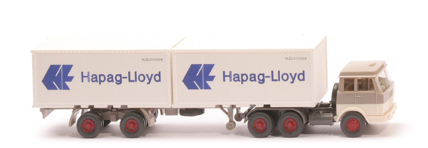 Hanomag-Henschel Container-Sattelzug - Hapag-Lloyd 2 x 20 ft , graubeige/cremeweiß - Hapag-Lloyd 4 ?