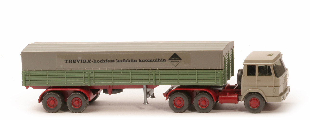 Hanomag Henschel Pritschen-Sattelzug - Trevira finnisch, FH olivgrau, PR dunkelmaigrün - Trevira ~
