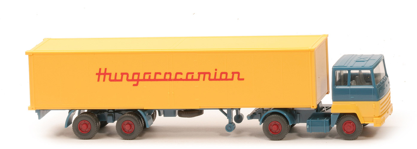 Ford Transcontinental Koffer-Sattelzug  - Hungarocamion, azurblau/gelb (Messemodell) - 540/32 Vors.
