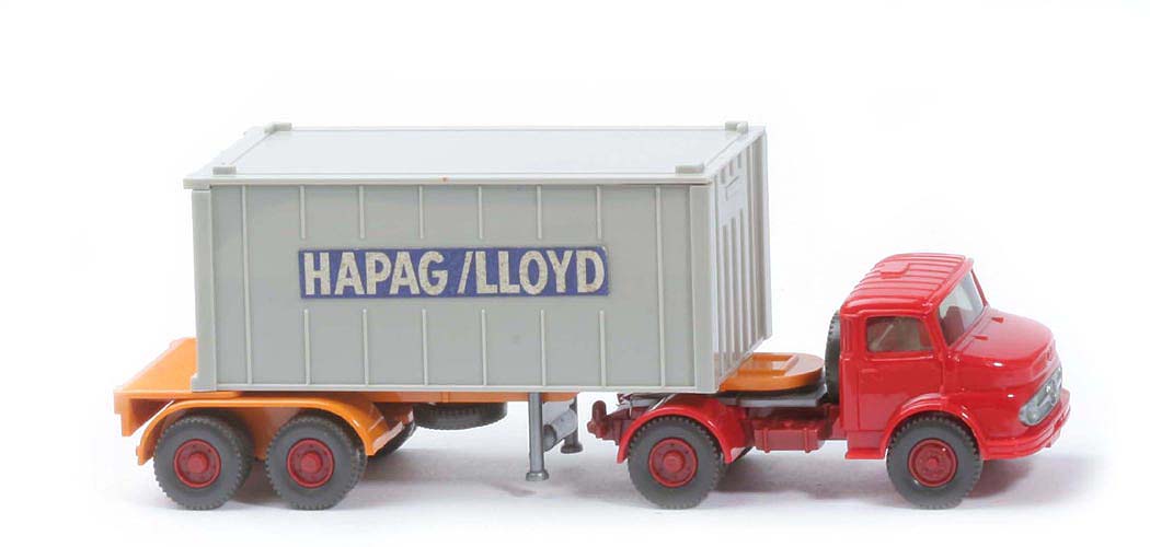 MB LS 1413 Container-Sattelzug 20 ft - Hapag-Lloyd gerippt, große Schrift, Beschriftung RÖWA - Hapag-Lloyd (1413) ?