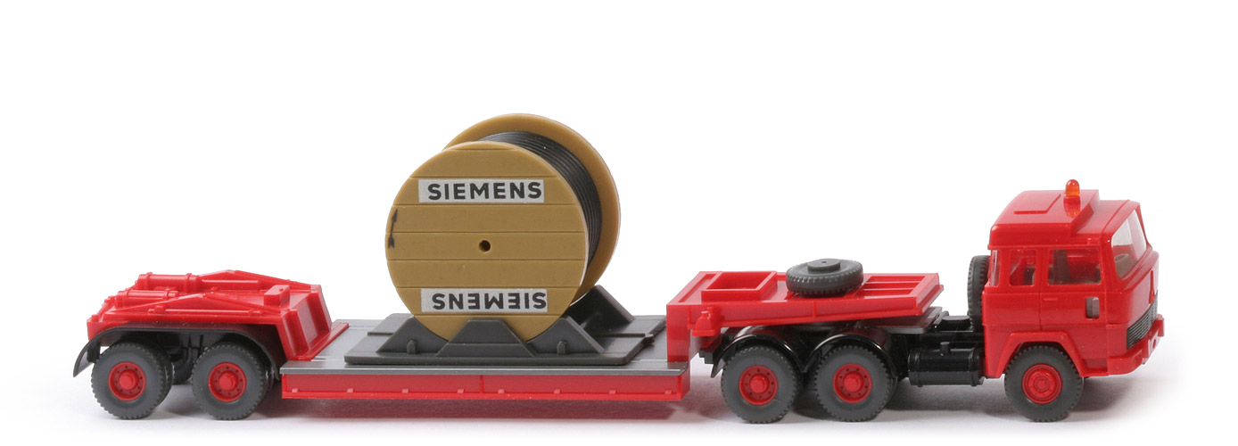 Magirus 235 D Tieflade-Sattelzug, m. Kabeltrommel - Siemens "Erinnerung 8.11.94" - Siemens (2b)