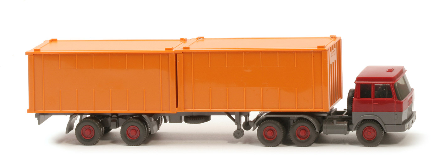 Hanomag-Henschel Container-Sattelzug - FH hellbraunrot/basaltgrau,  unbeschriftet, 2 x 20 ft ,  - 521/5 ~