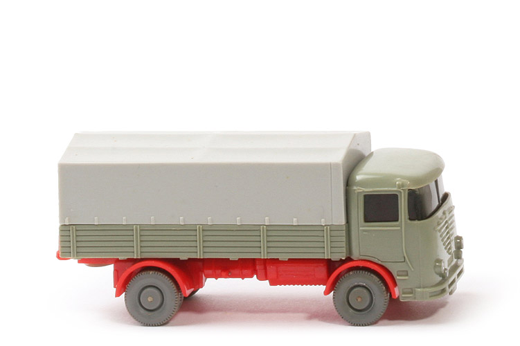 Büssing LU 7 - hellgraugrün / orangerot, CH geschlossen, o. Blinker - 474/3k