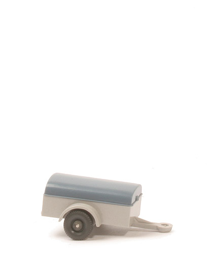 PKW-Anhänger (Typ 2) - lichtgrau, Deckel graublau, BP WM/5/Germany, AH versetzt offen - 50/9e1